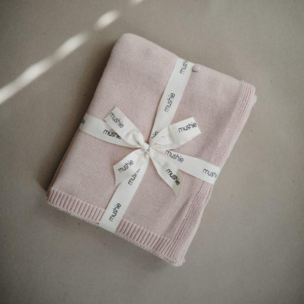 Miniature : Couverture texture avec pois en relief "Blush" - Mushie