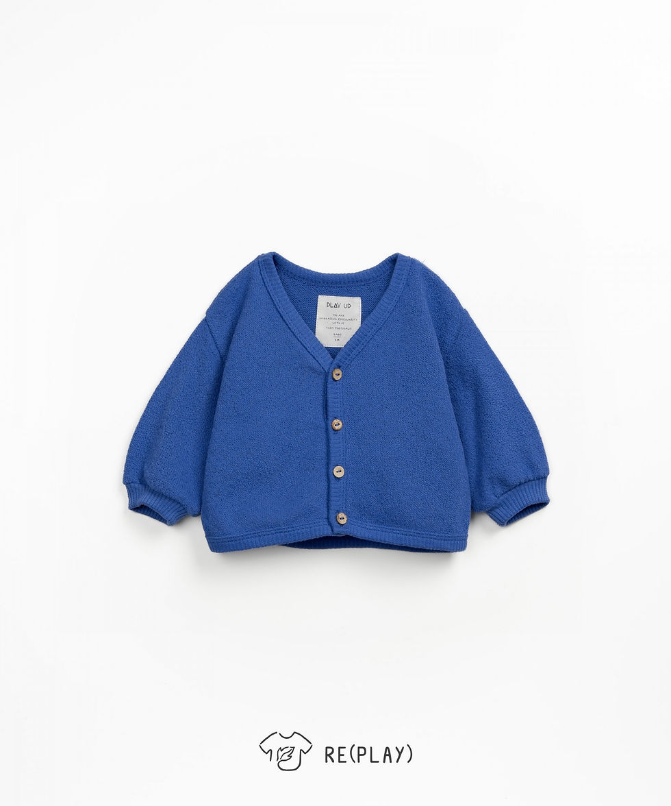 Gilet en maille de coton et fibres recyclées avec boutons en coco - Play Up
