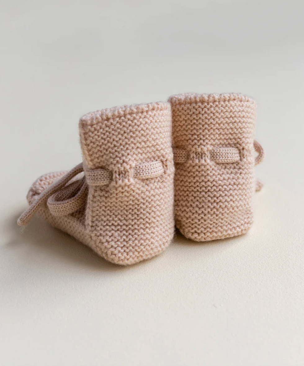 Miniature : Chaussons en laine 'apricot' - Hvid