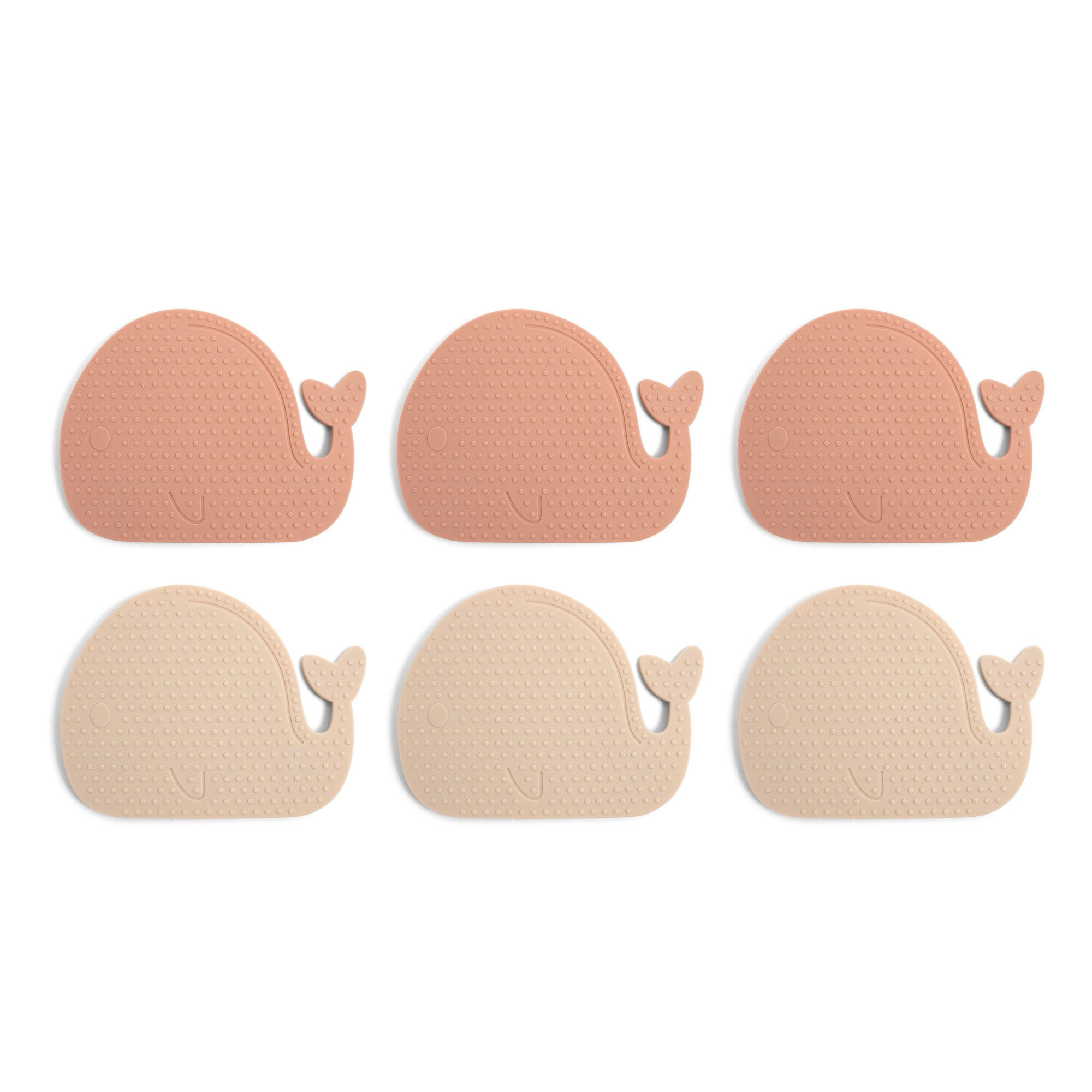 Set de minis tapis de bain baleines anti-dérapants 'rose' - Filibabba