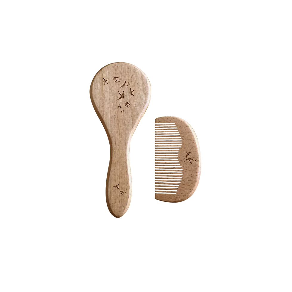 Set de brosse et peigne en bois - Zakuw