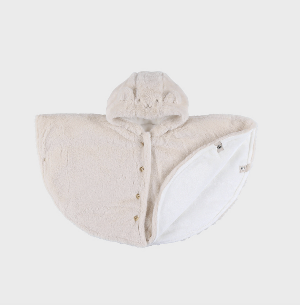 Miniature : Poncho beige en groloudoux - Noukies