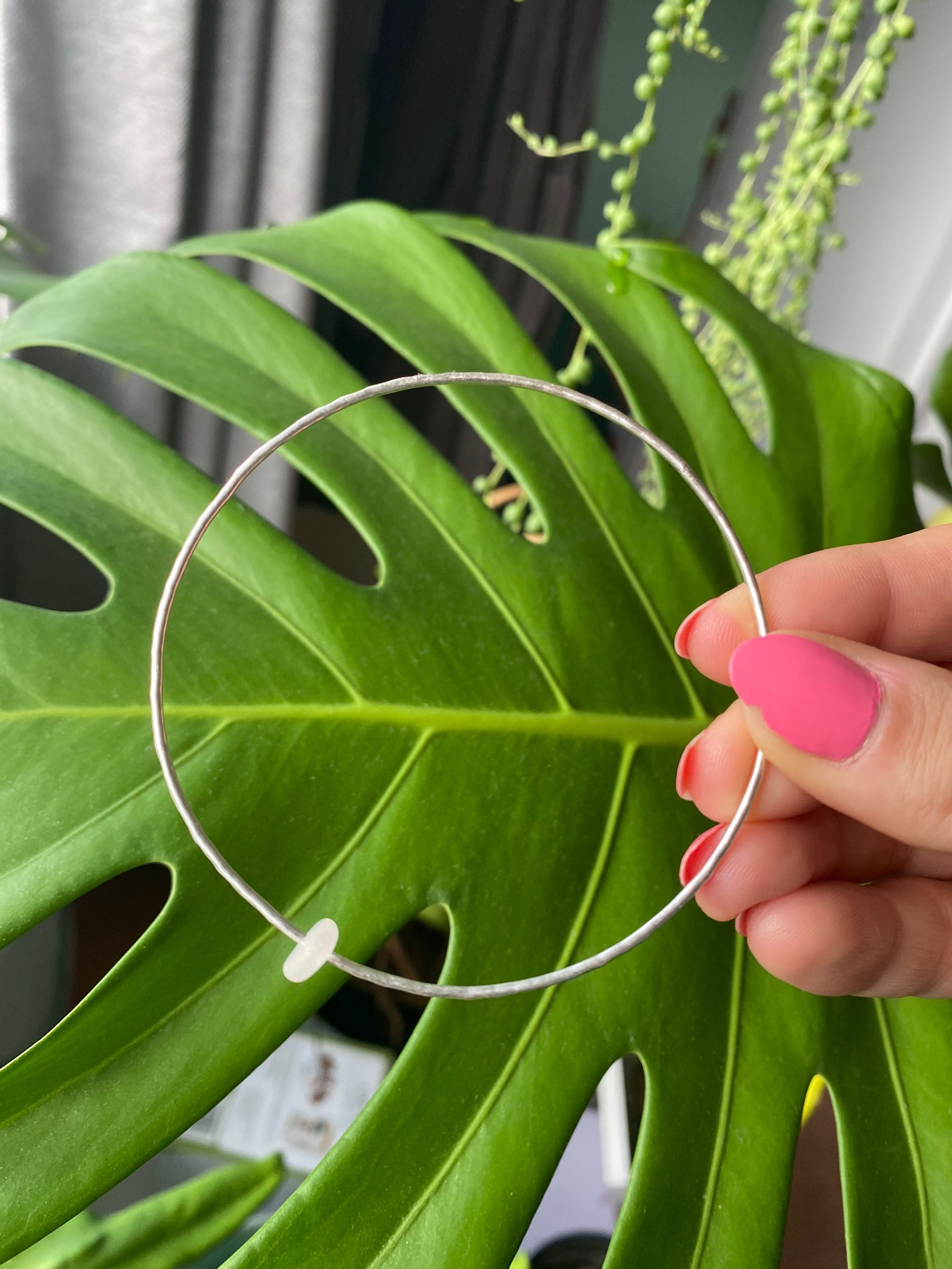 Clear Cornish Seaglass Bangle
