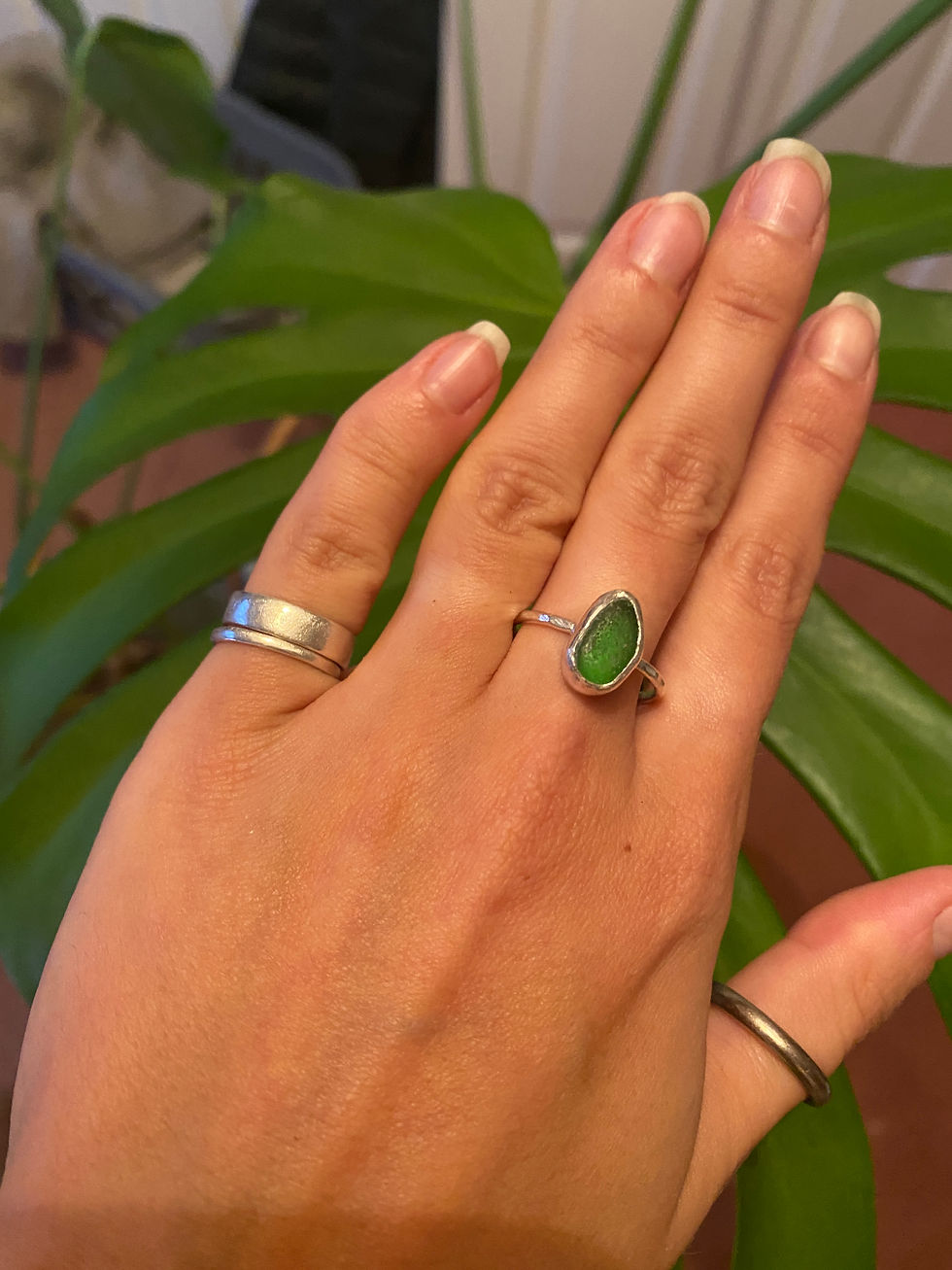 Thumbnail: Green Cornish Seaglass Ring