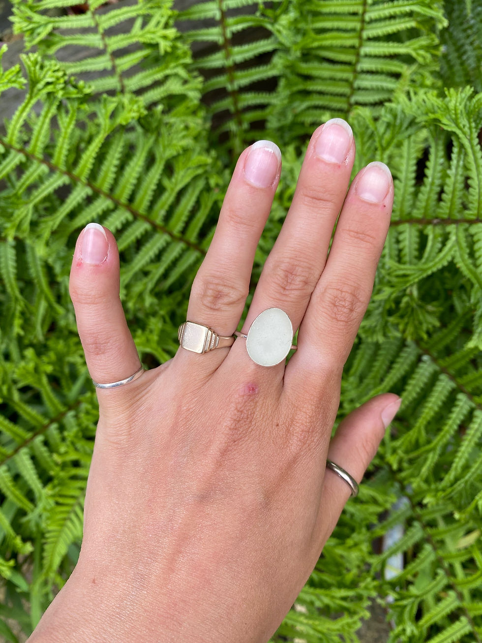 Clear Cornish Seaglass Ring