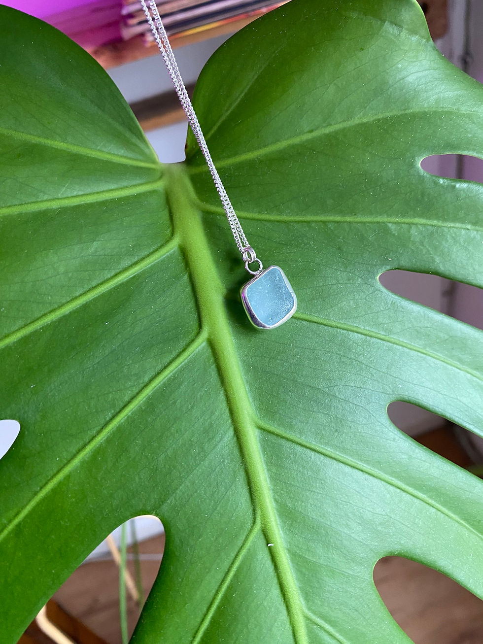 Light Blue Cornish Seaglass Pendant Necklace