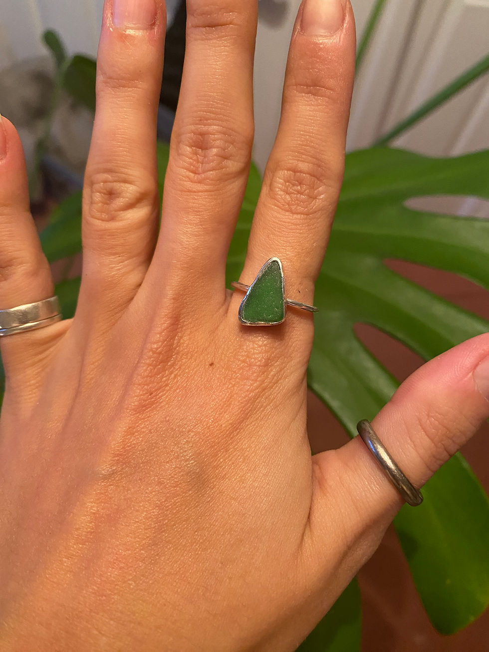 Thumbnail: Green Cornish Seaglass Ring