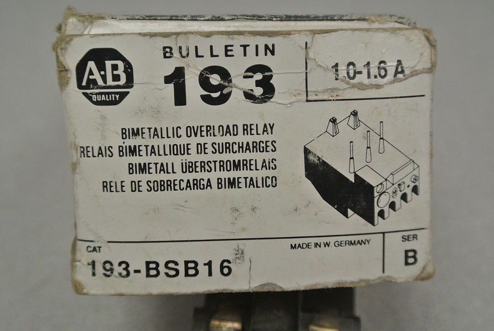 Thumbnail: ALLEN-BRADLEY 193-BSB16 Ser. B  BIMETALLIC OVERLOAD RELAY 1.0-1.6A / NEW SURPLUS