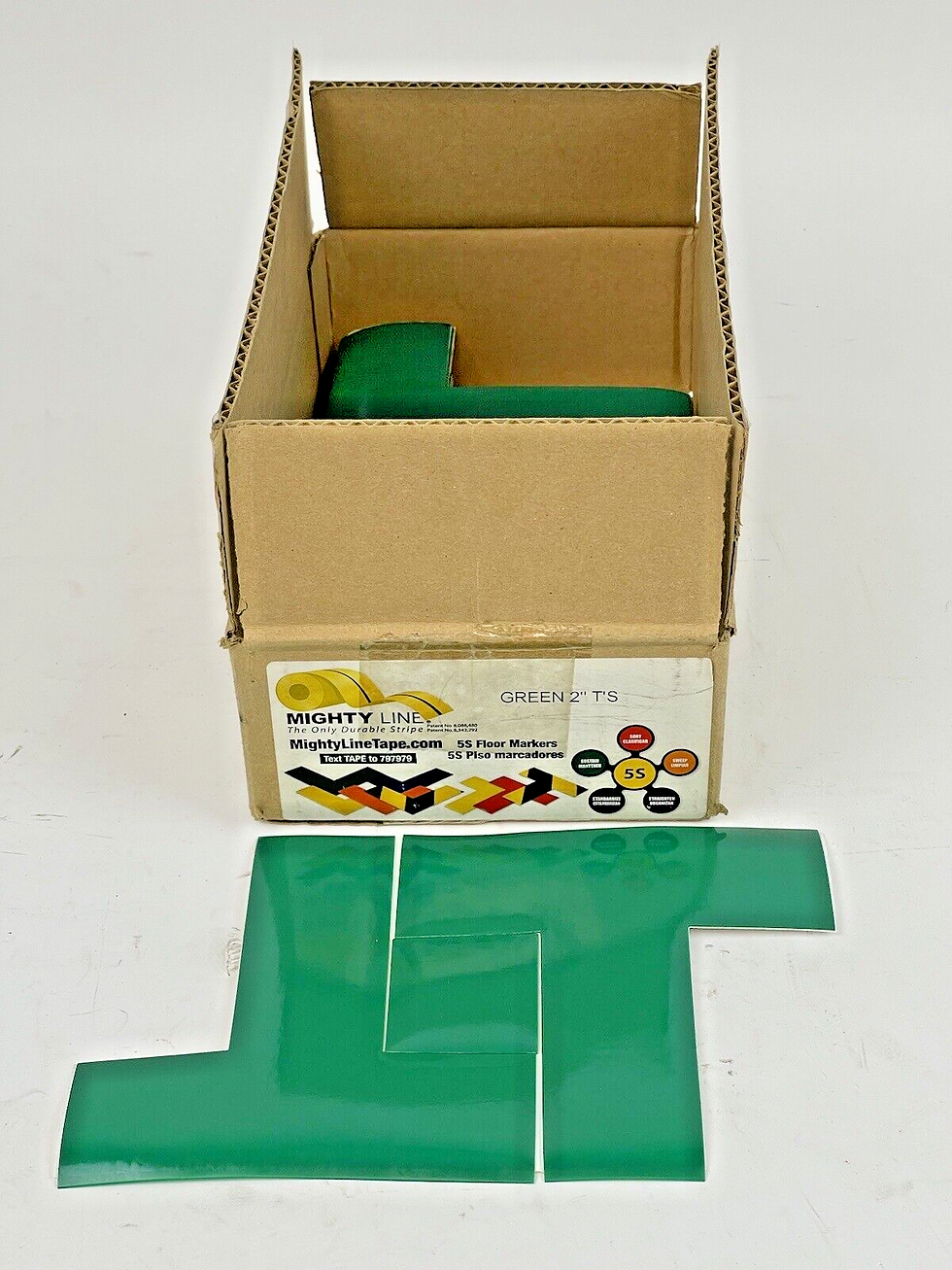 Thumbnail: MIGHTY LINE TAPE - GREEN T - BOX of 60 T'S - INDUSTRIAL TAPE - 6"X6"X2"