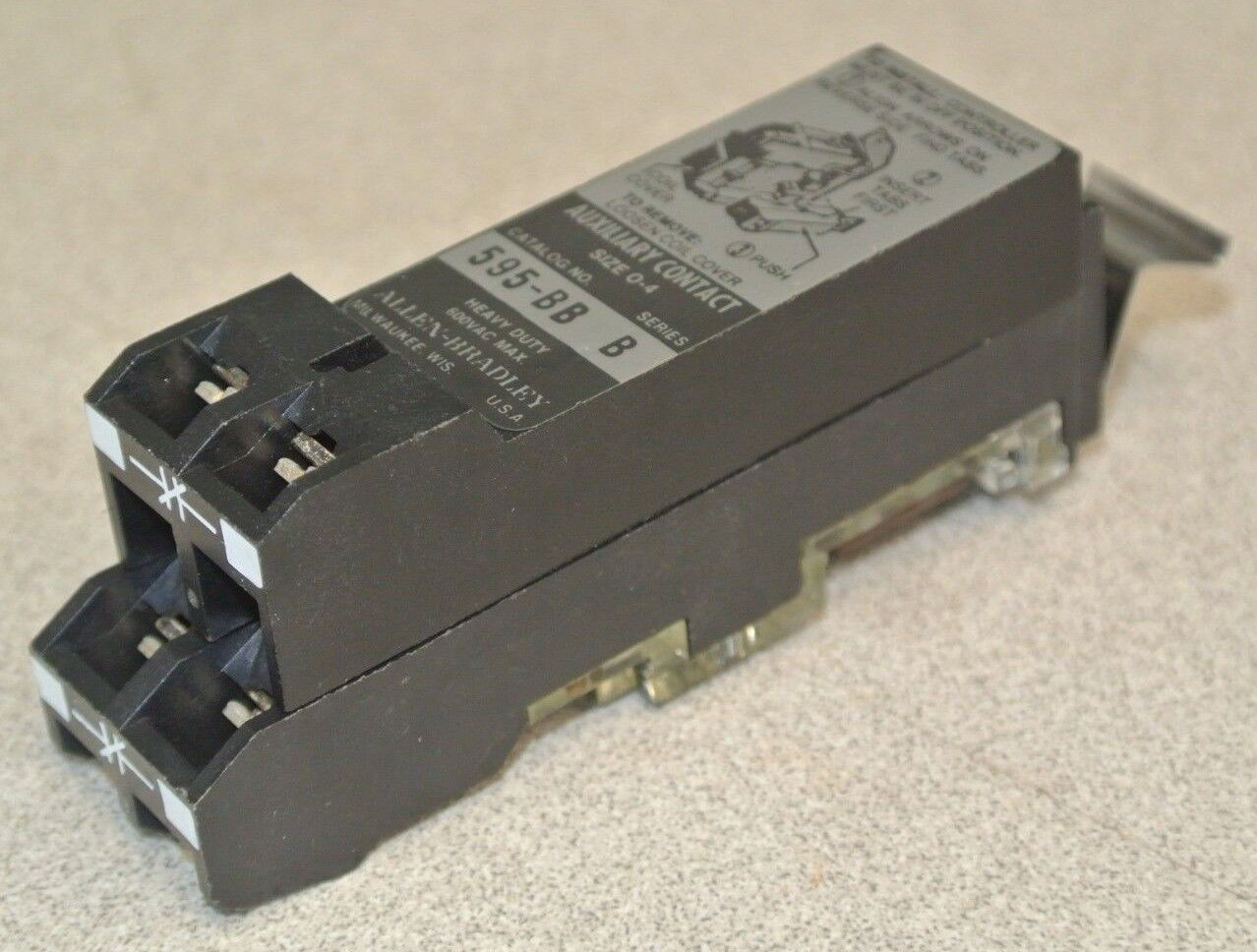 ALLEN-BRADLEY 595-BB AUXILIARY CONTACT / 2 N.C. / NEMA SIZES 0-5 / NEW SURPLUS