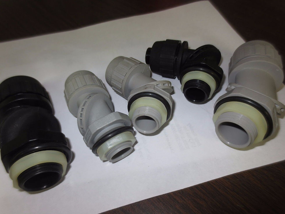 Thumbnail: HUBBELL FLEX-TUBE CONNECTORS , VARIOUS SIZES, LOT of 5