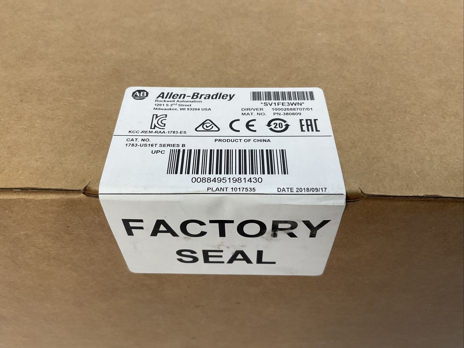 ALLEN BRADLEY 1783-US16T SER B DIR/VER 10002688707/01 SWITCH ETHERNER 16 PORT