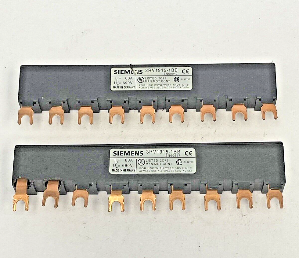 SIEMENS *LOT OF 2*- 3RV1915-1BB - BUSBAR - MODULAR SPACING 45 mm for 3 SWITCHES