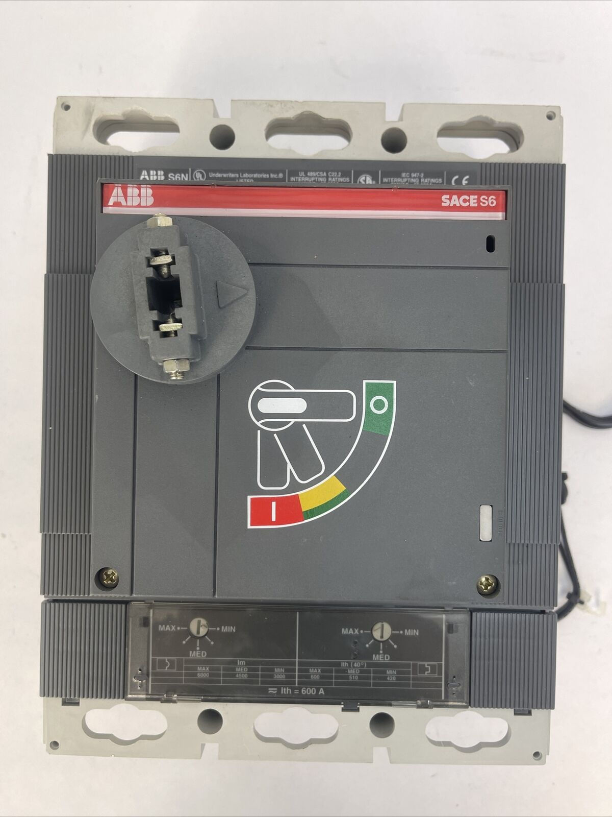ABB S6N CIRCUIT BREAKER 600V 600AMP 3POLE SHUNT TRIP 24V