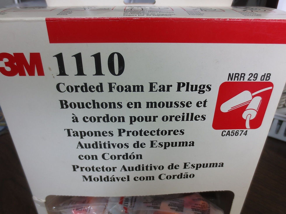 Thumbnail: 3M 1110 CORDED FOAM EAR PLUGS - NOISE REDUCTION RATING 29 DECIBELS, LOT of 10 Pr