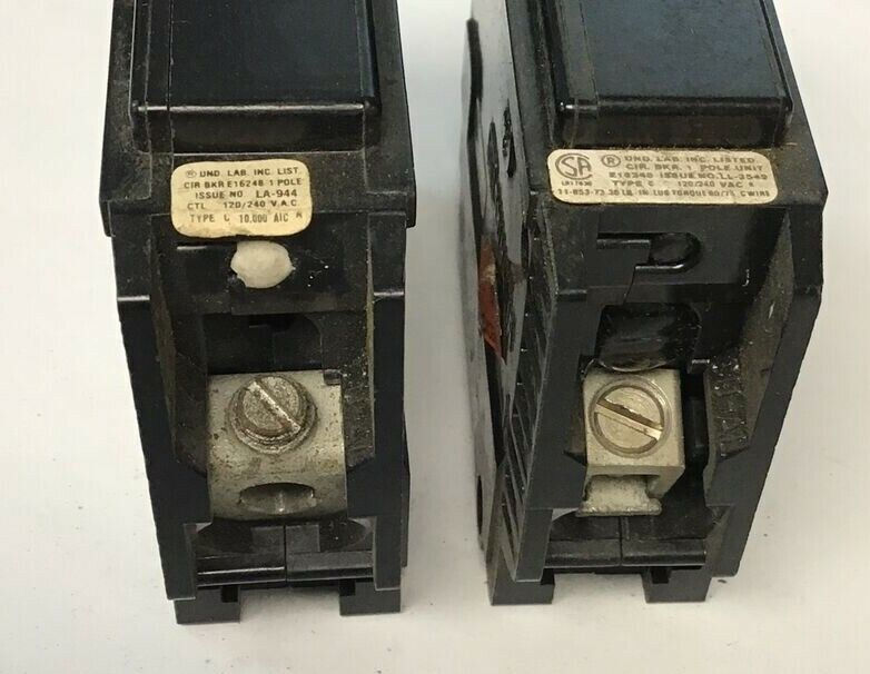 Thumbnail: SYLVANIA C130 CIRCUIT BREAKER 120/240VAC TYPE C 1POLE ***LOTOF2***