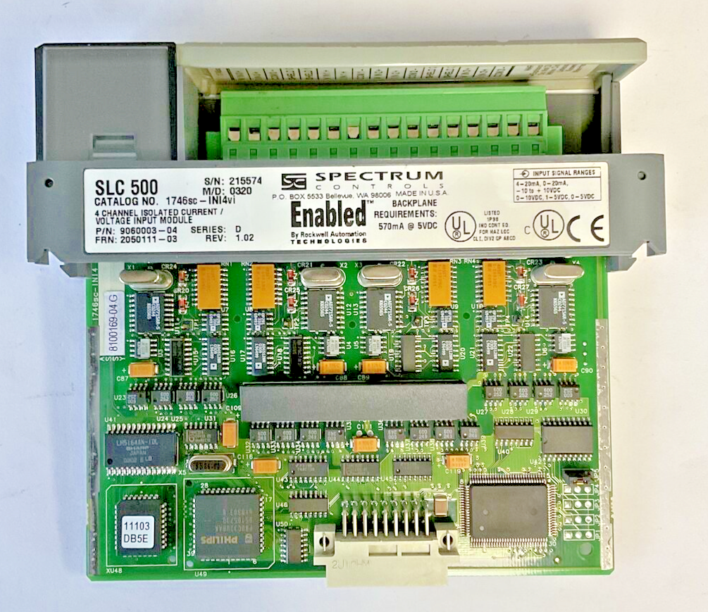 ALLEN BRADLEY 1746SC-INI4VI 4 CHANNEL INPUT MODULE SER.D REV.1.02