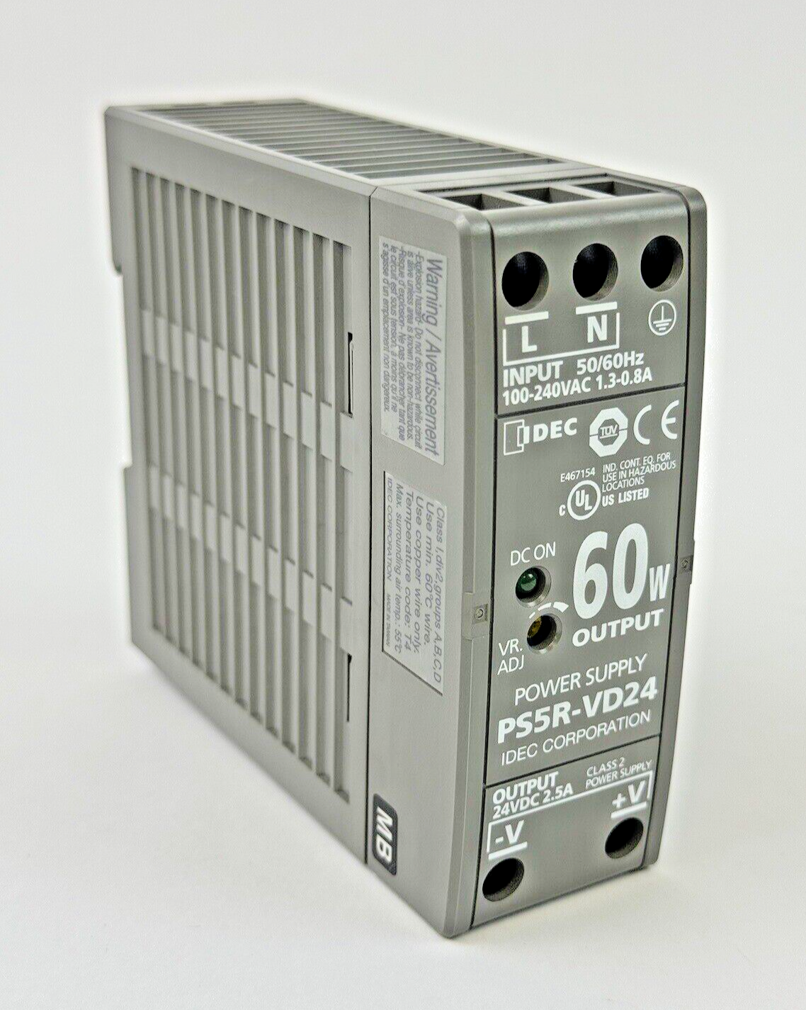 IDEC  CORPORATION - PS5R-VD24 - SWITCHING POWER SUPPLY -60W OUTPUT, 24 VDC, 2.5A