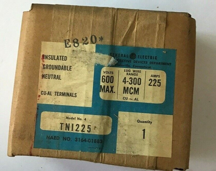 GENERAL ELECTRIC TNI225 INSULATED GROUNDABLE NEUTRAL 600V 225 AMPS