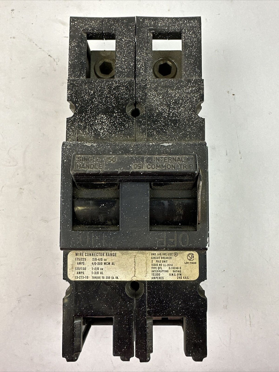 GTE SYLVANIA QFL2150 CIRCUIT BREAKER 150AMP 2POLE 240VAC