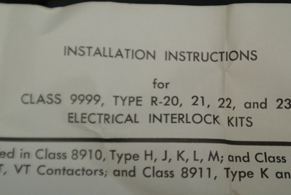 Thumbnail: SQUARE D / 9999 R-21 ELECTRICAL INTERLOCK / NEW SURPLUS