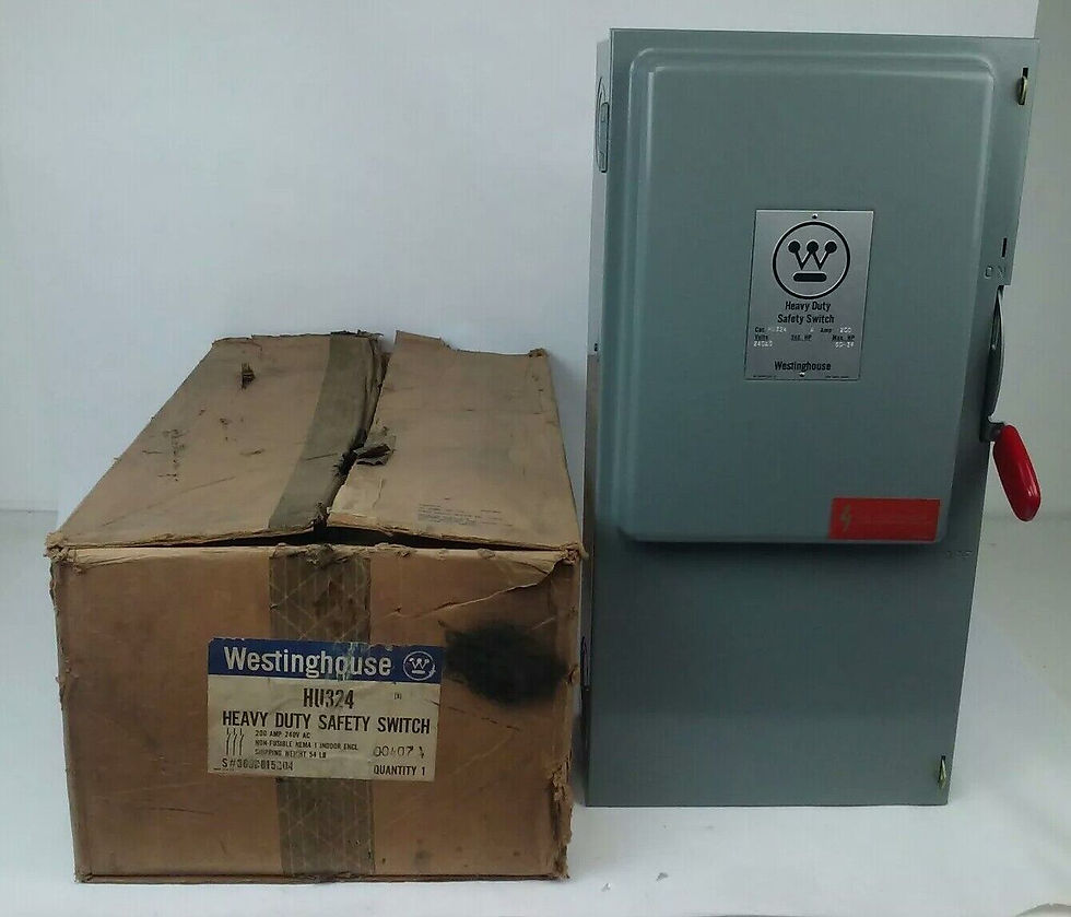 WESTINGHOUSE HU324 NON FUSIBLE SAFETY SWITCH 3P, 200A, 240V, NEMA 1 INDOOR, 50HP