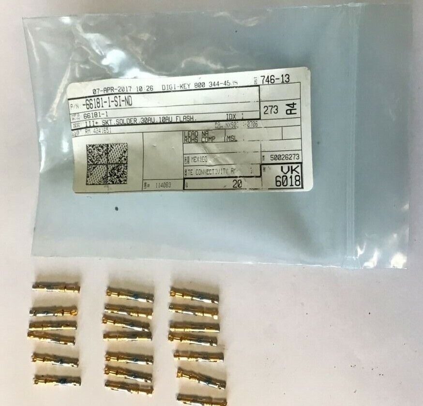 DIGI-KEY TE CONNECTIVITY 66181-1-SI-ND PIN III+ SKT SOLDER ****LOTOF20****