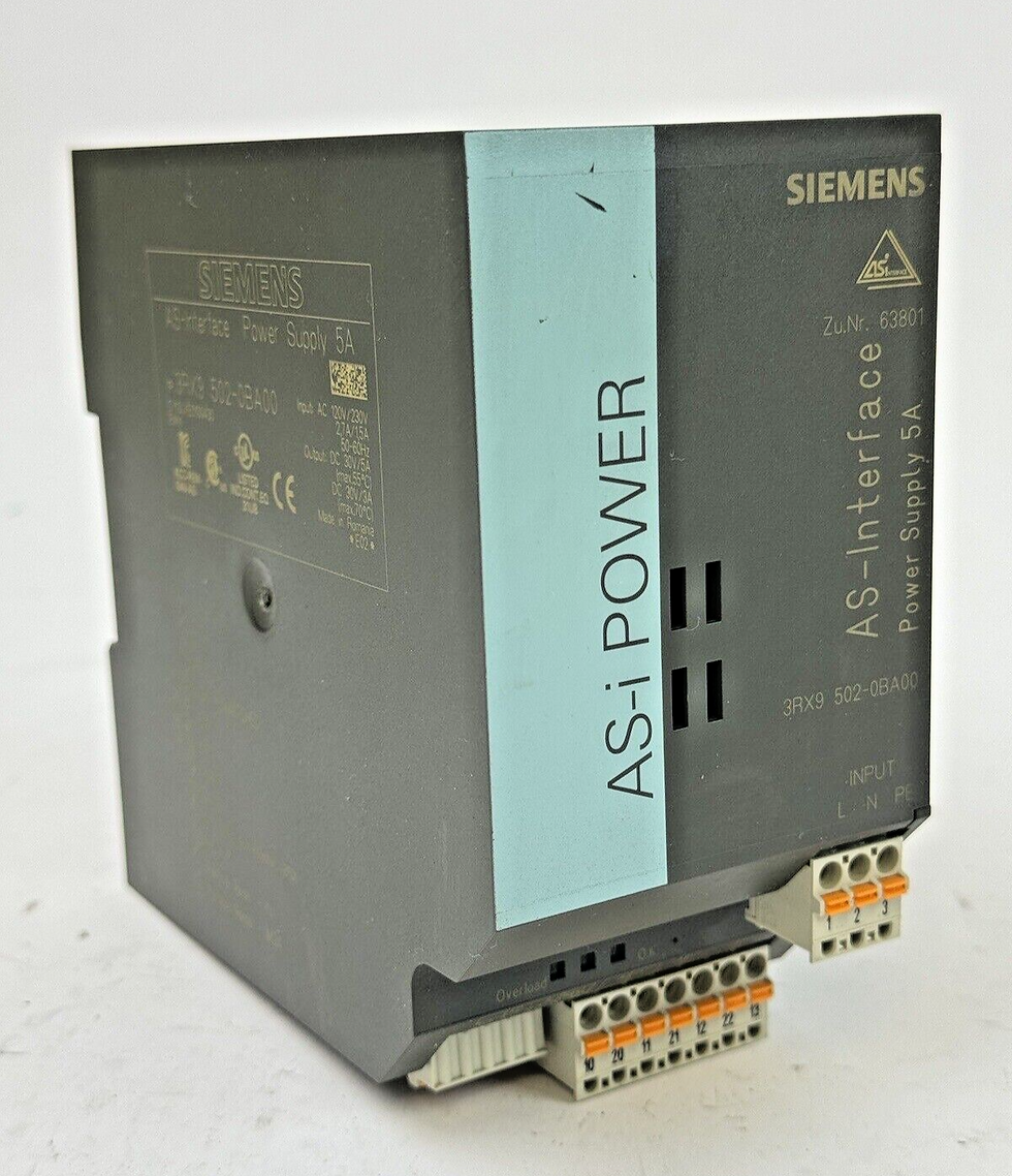 SIEMENS - 3RX9-502-0BA00 - AS INTERFACE POWER SUPPLY - 5A, 230 VAC, 50-60Hz