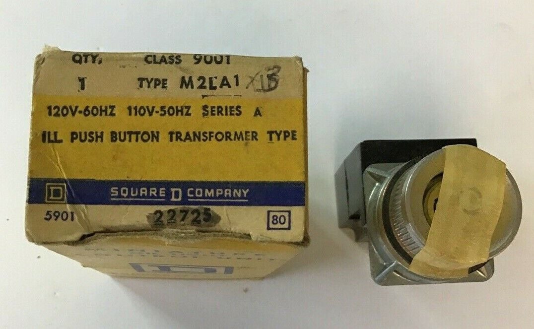 SQUARE D 9001 M2LA1 ILLUMINATED PUSHBUTTON SER.A 120/110V 60/50HZ