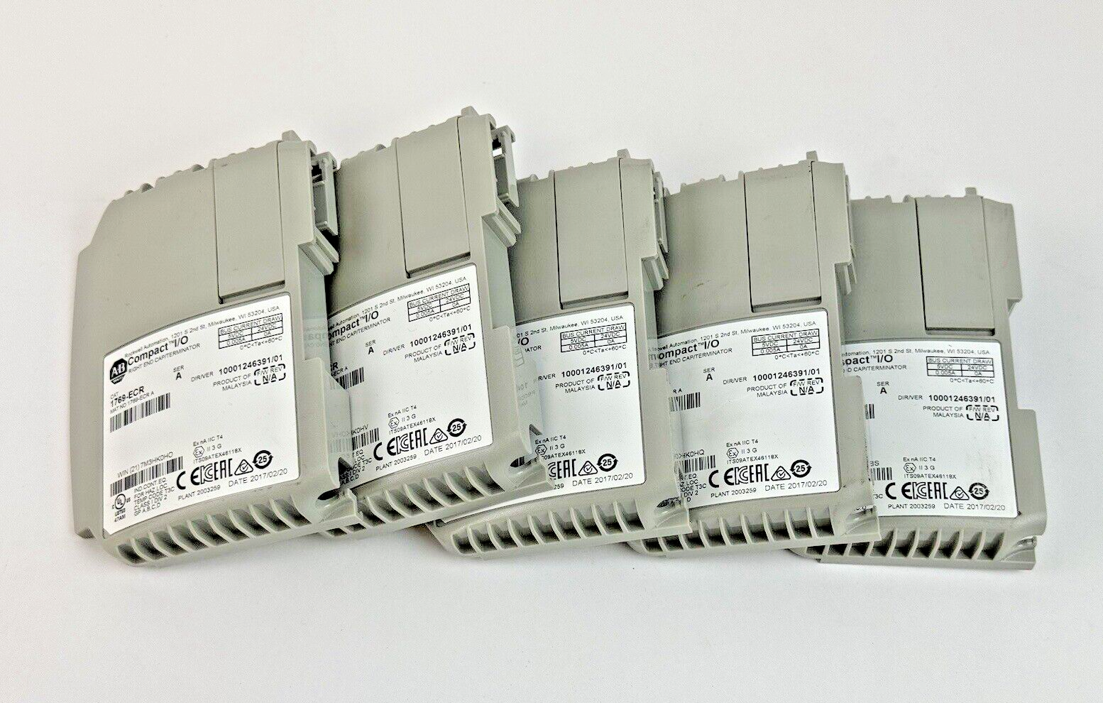 ALLEN-BRADLEY *LOT OF 5* - 1769-ECR SER. A F/W REV. N/A - COMPACT I/O RIGHT END