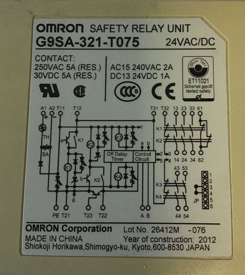 Thumbnail: OMRON G9SA-321-T075 SAFETY RELAY UNIT 24VAC/VDC