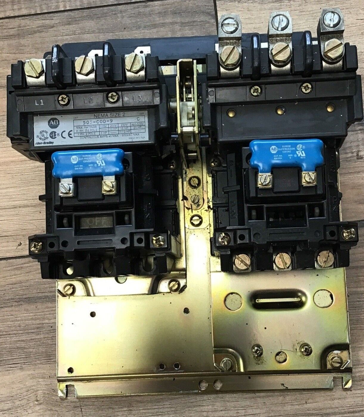 ALLEN BRADLEY 505-COD-9 REVERSING STARTER NEMA SIZE 2 SER.C 120V CC236