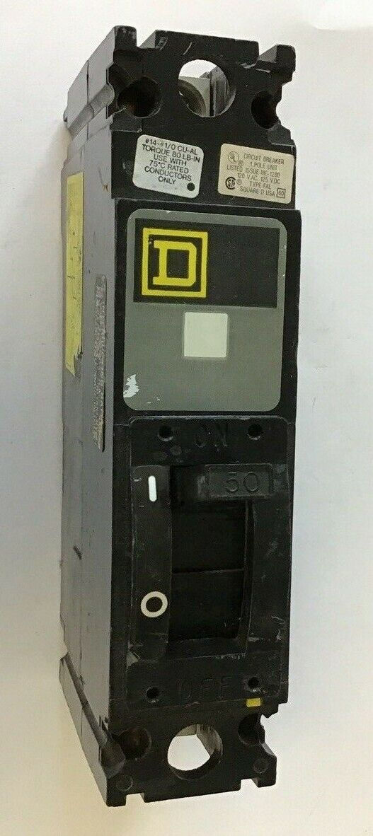 SQUARE D FAL12050 CIRCUIT BREAKER 50A 120VAC/125VDC 1POLE