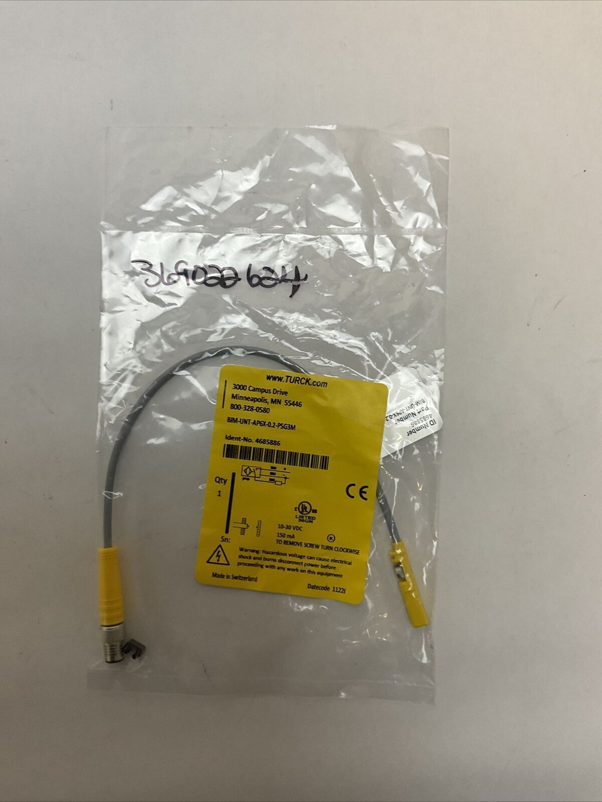 TURCK BIM-UNT-AP6X-0.2-PSG3M CYLINDER POSITION SENSOR 10-30VDC 150mA