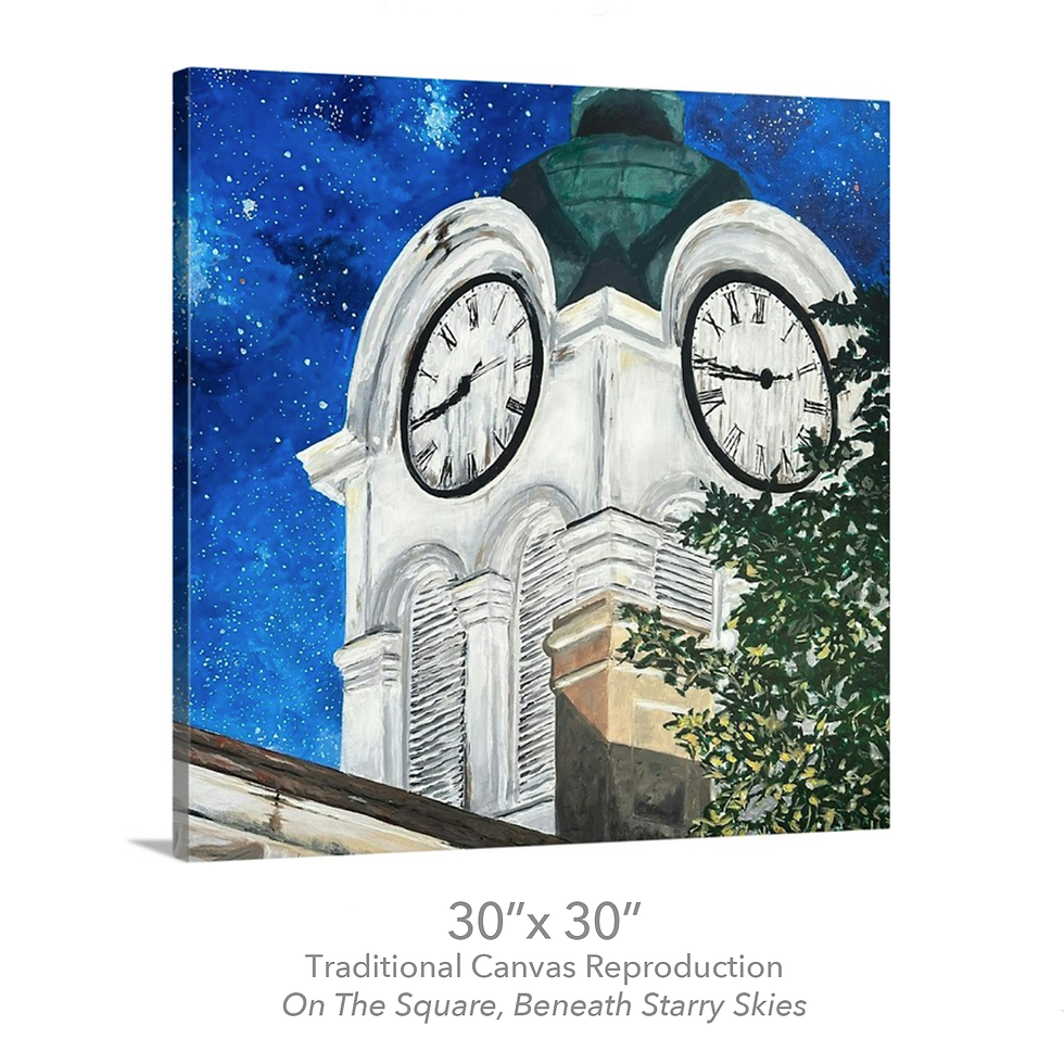 Thumbnail: ON THE SQUARE, BENEATH STARRY SKIES - CANVAS REPRODUCTION