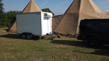 fridge trailer delivered to outdoor wedding