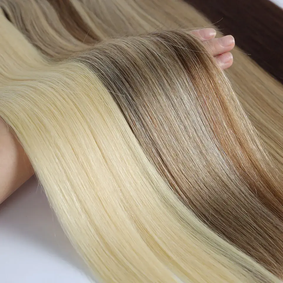 Thumbnail: Real Beauty Platinum Blond Human Hair Bundle Brazilian Straight Hair Weave