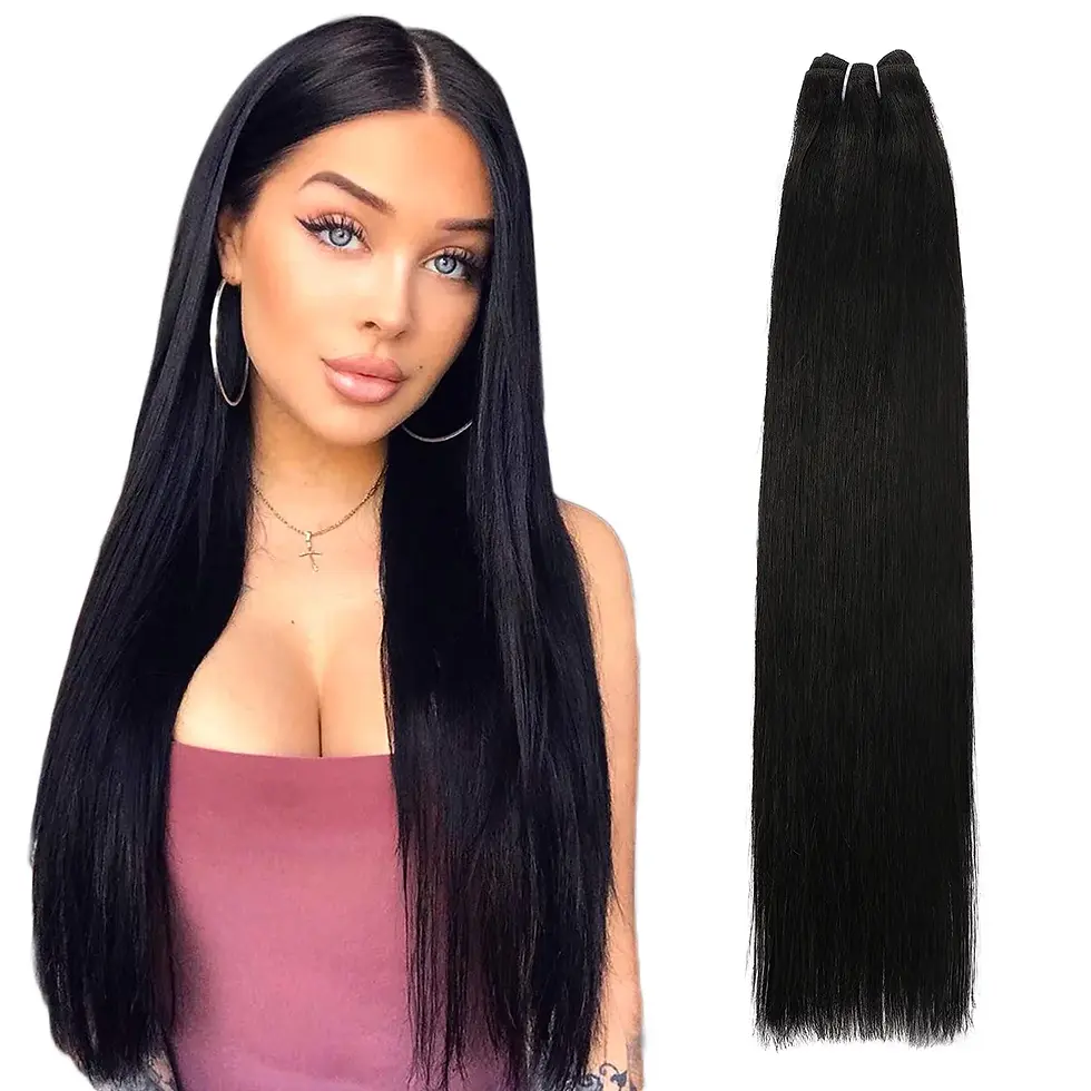 Thumbnail: Real Beauty Platinum Blond Human Hair Bundle Brazilian Straight Hair Weave