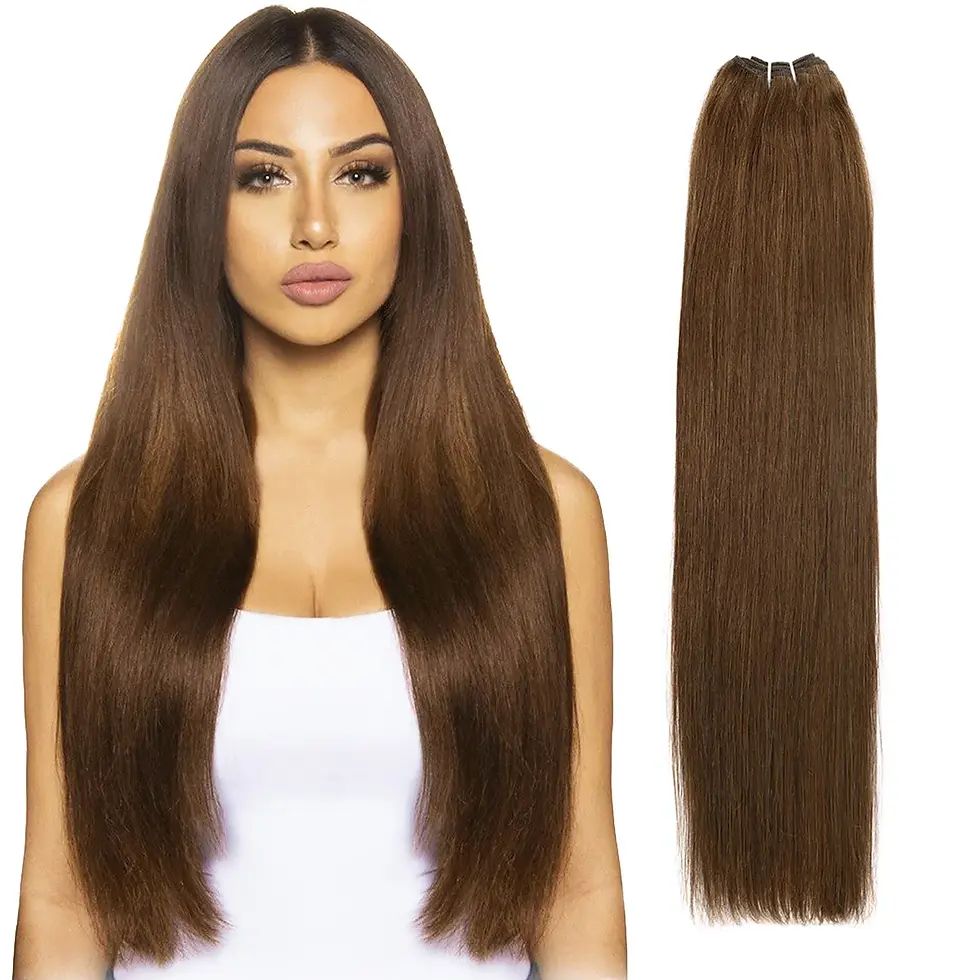 Thumbnail: Real Beauty Platinum Blond Human Hair Bundle Brazilian Straight Hair Weave