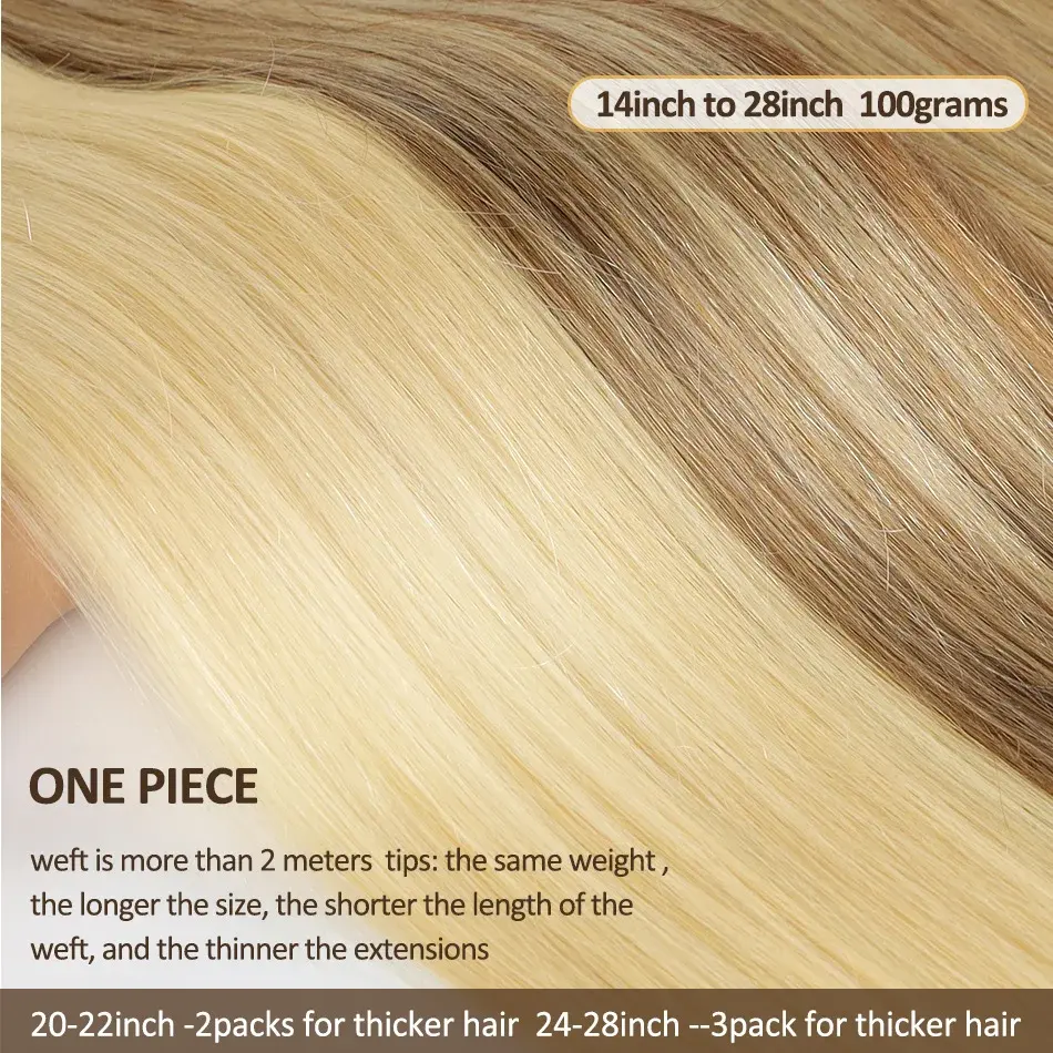 Thumbnail: Real Beauty Platinum Blond Human Hair Bundle Brazilian Straight Hair Weave