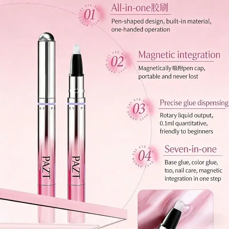 Thumbnail: 6-in-1 Cat Eye Magnetic Nail Art Pen for Gel Polish