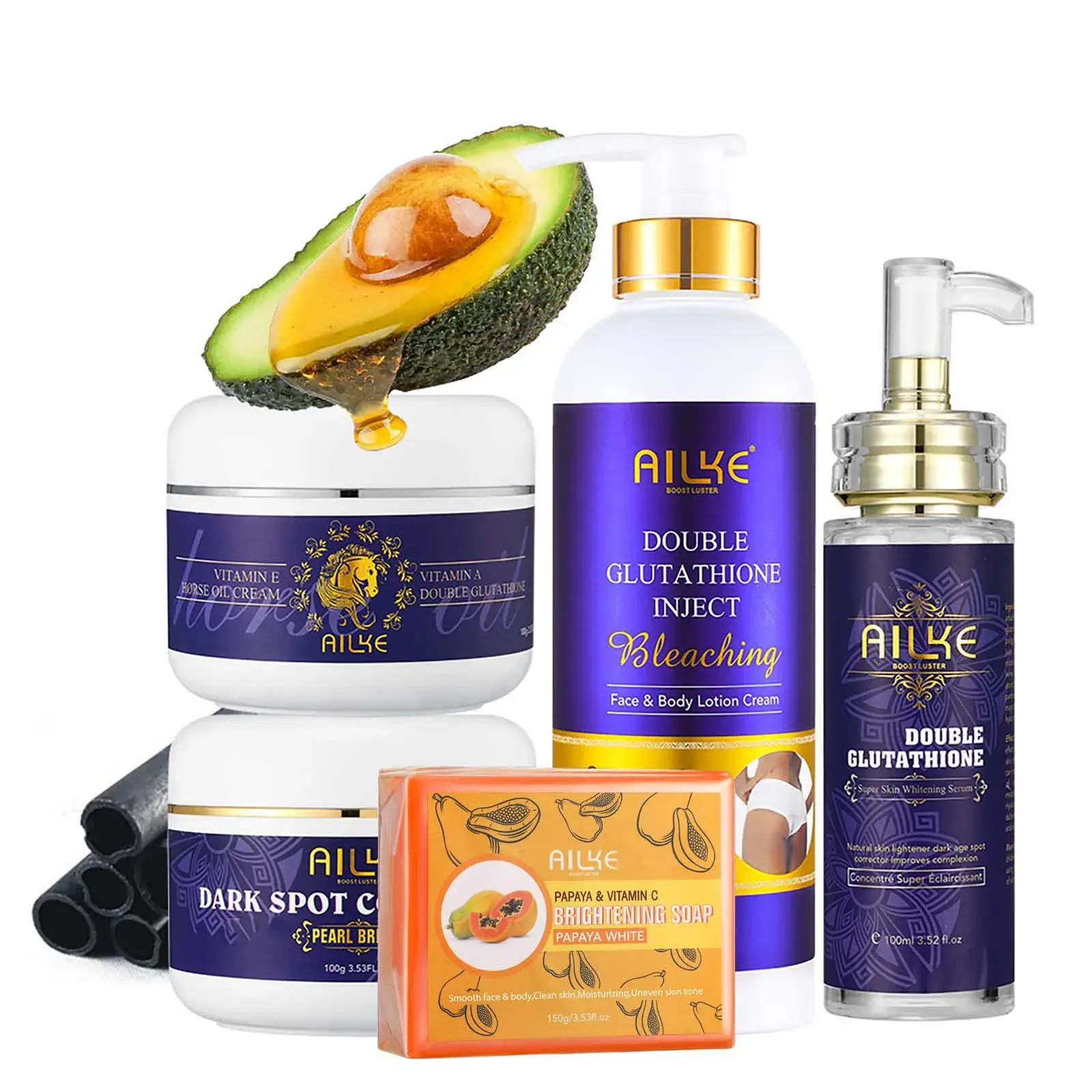 Double Glutathione Whitening Kit for Women with Hydrating Cream and Serum