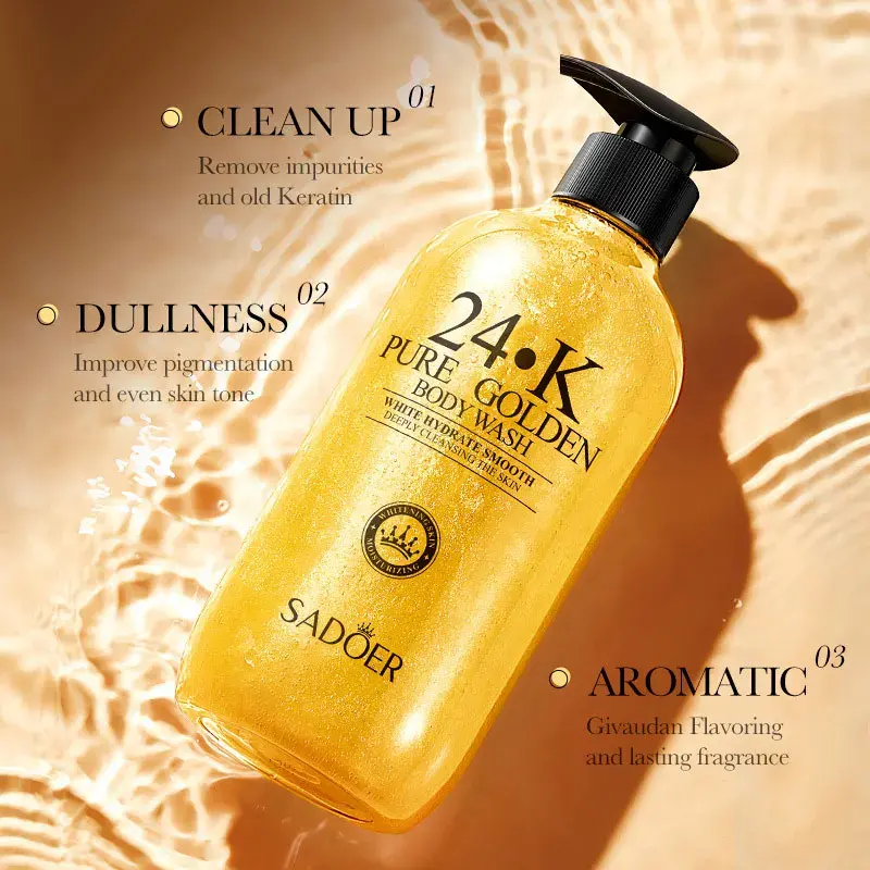 Thumbnail: 500ml 24K Gold Infused Moisturizing Body Wash Shower Gel