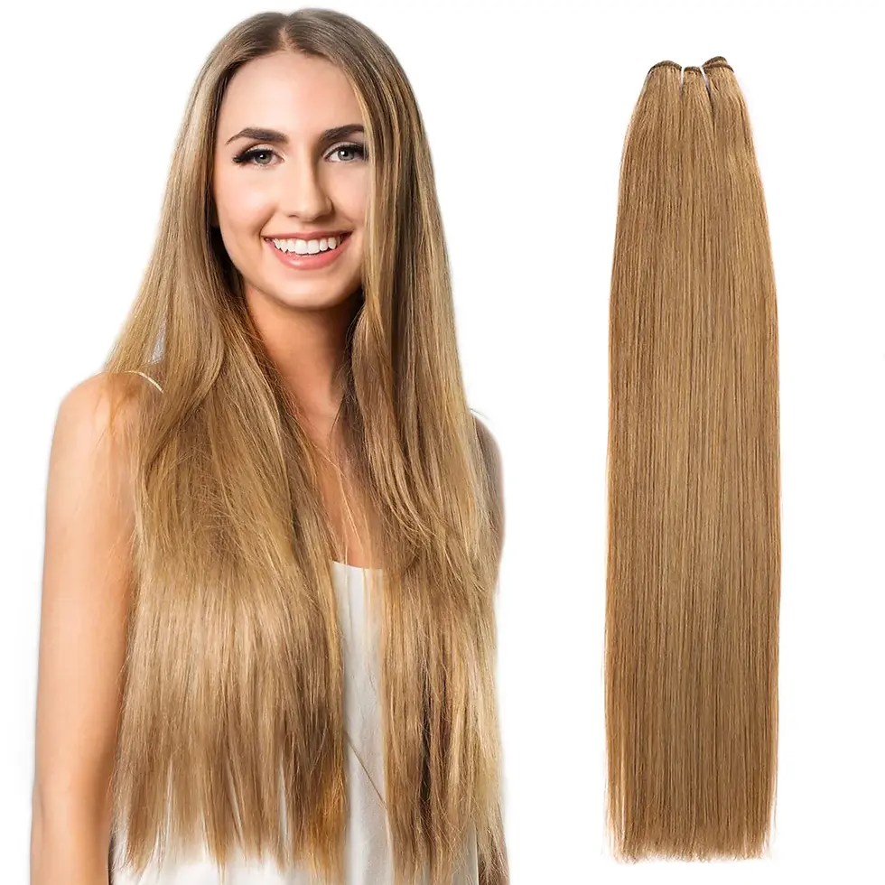 Thumbnail: Real Beauty Platinum Blond Human Hair Bundle Brazilian Straight Hair Weave