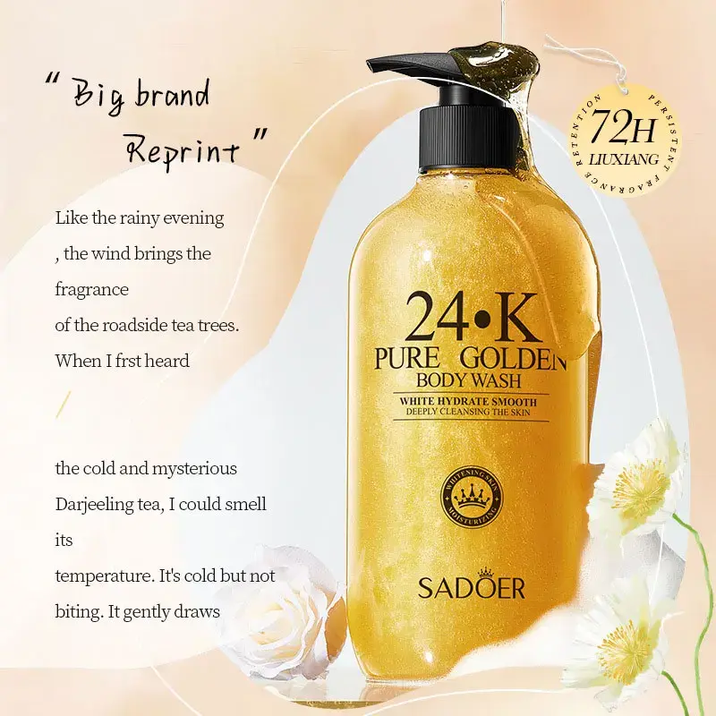 Thumbnail: 500ml 24K Gold Infused Moisturizing Body Wash Shower Gel
