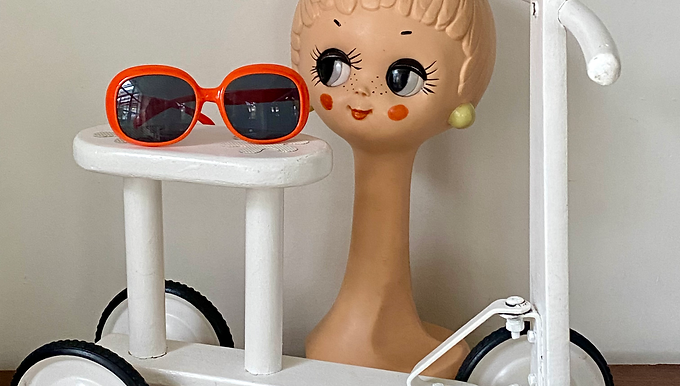 Vintage Kinder Peuter Fiets / Step Wit