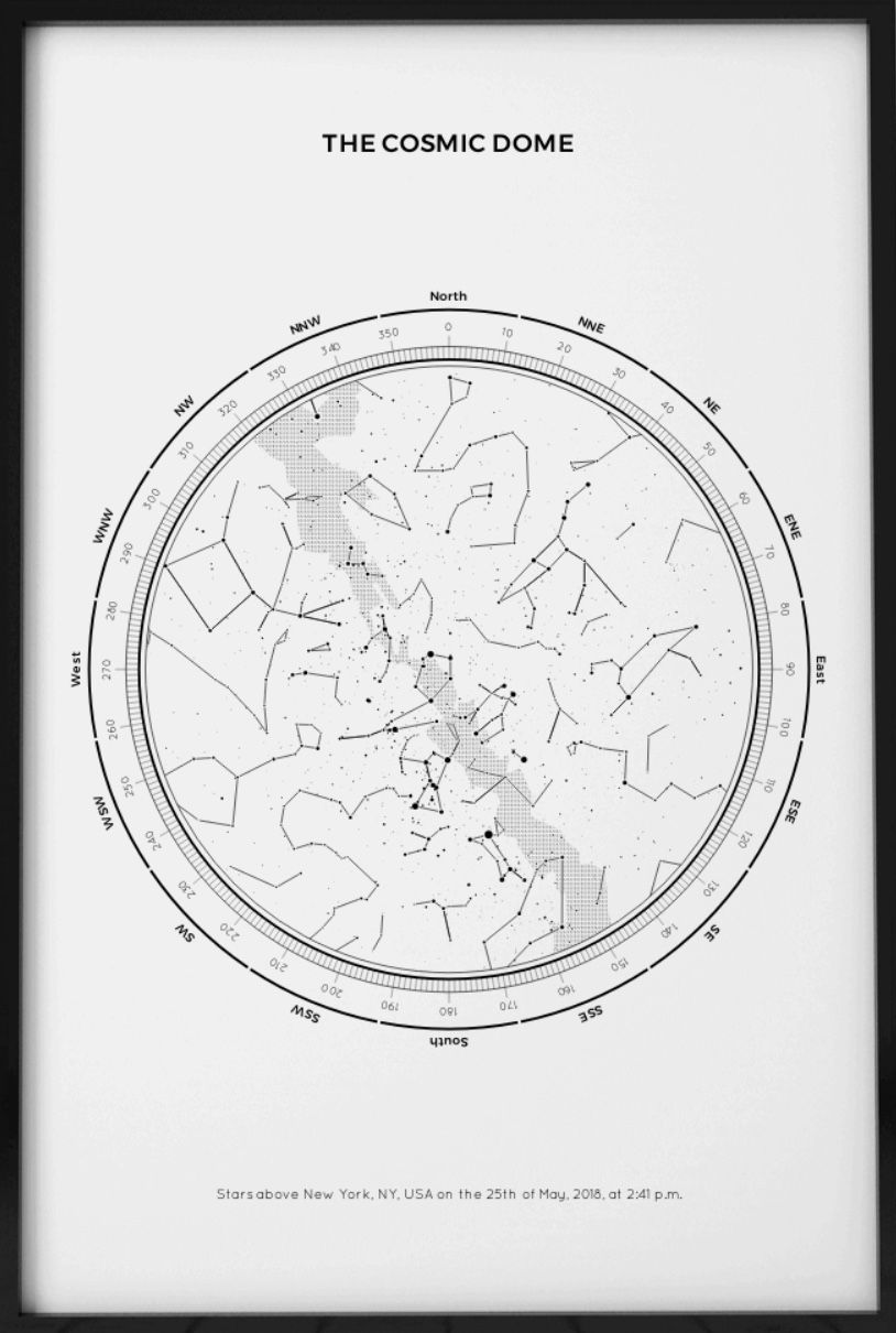 Thumbnail: Star Map - Framed