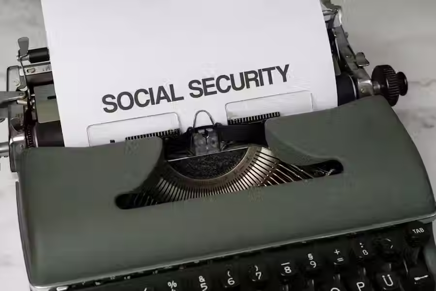 Type Writer with words Social security