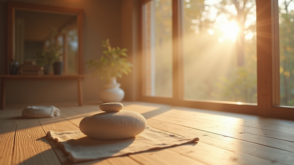 Close-up of a calm and inviting meditation space