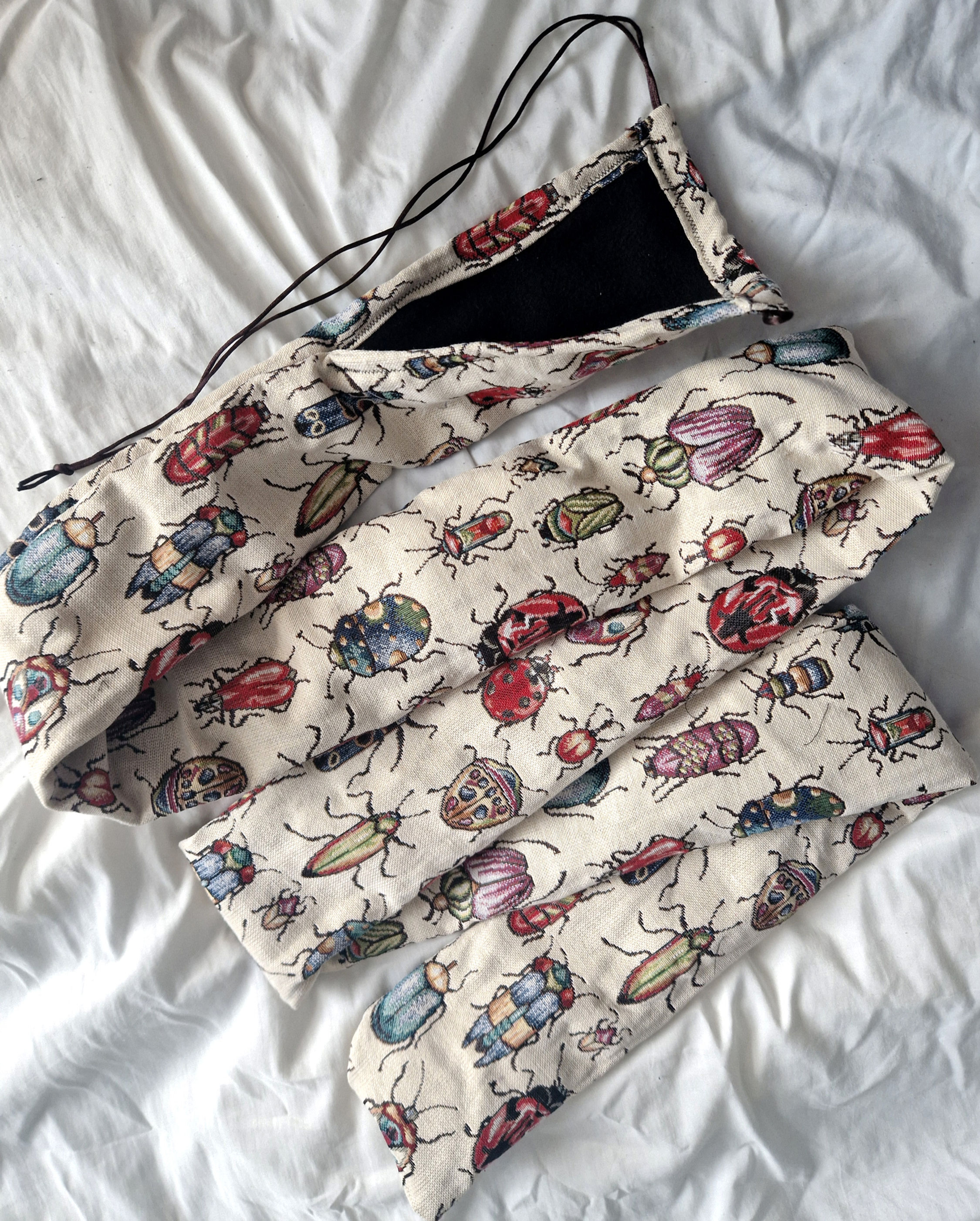 Custom Length Fleece-lined Longbow Cover Beetle Tapestry Material